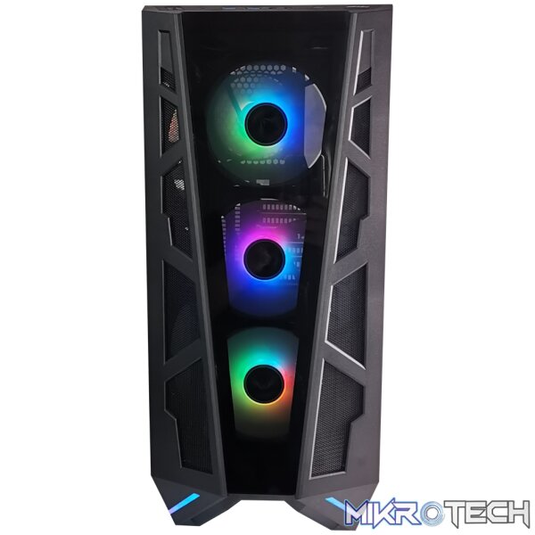 ROGUEWARE GT3 BLACK PERFORMANCE MID-TOWER TEMPERED GLASS GAMING CHASSIS - Image 3