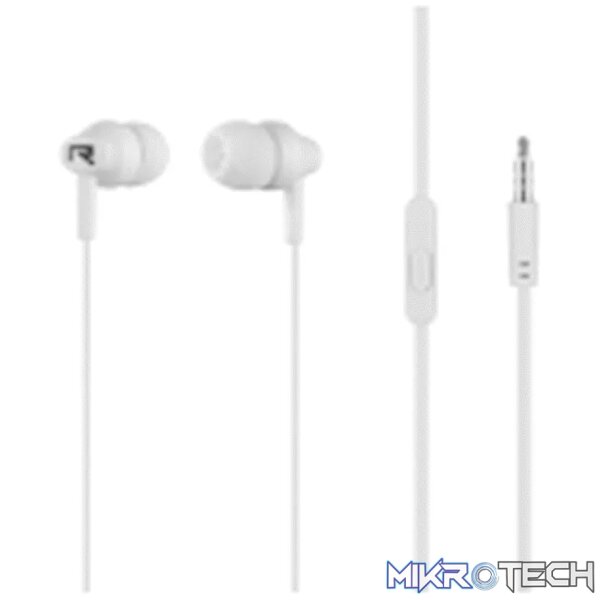 Rocka Aura Series Aux Earphones with Mic - White Rocka Aura Series Aux Earphones with Mic - White