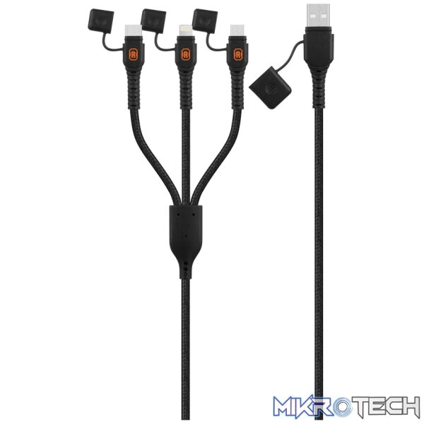 Rugged by Volkano Water- and Dust-Proof USB to 3-in-1 Cable - 1.2m Rugged by Volkano Water- and Dust-Proof USB to 3-in-1 Cable - 1.2m