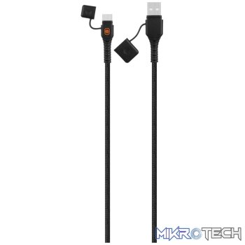 Rugged by Volkano Waterproof and Dustproof USB to Type-C Cable - 1.2m