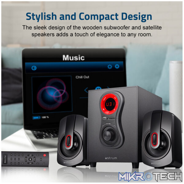 SM040 2.1CH 20W Multimedia Speaker, Bluetooth SD Card USB FM Remote - Image 5