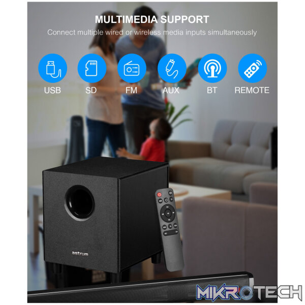 SM310 70W 2.1CH Multimedia Wireless Sound Bar - Image 5