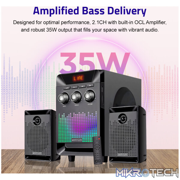 SM330 35W 2.1CH LED Multimedia Speaker Bluetooth SD Card USB FM - Image 2