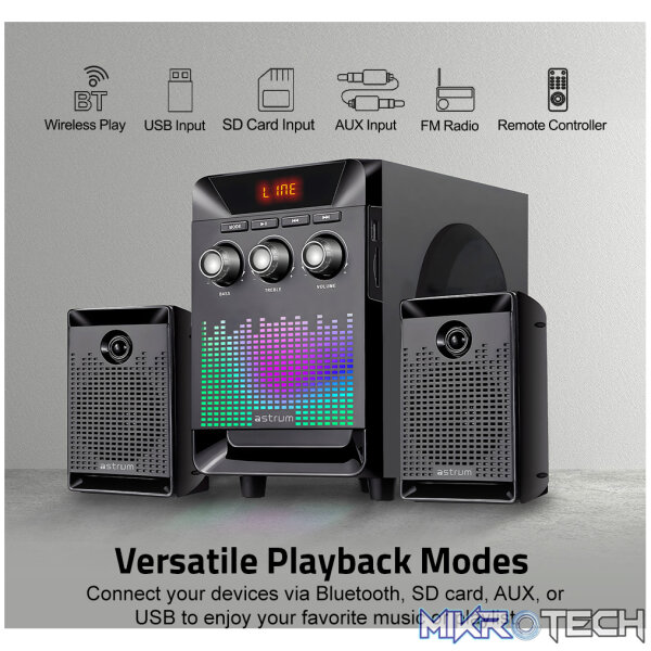 SM330 35W 2.1CH LED Multimedia Speaker Bluetooth SD Card USB FM - Image 4