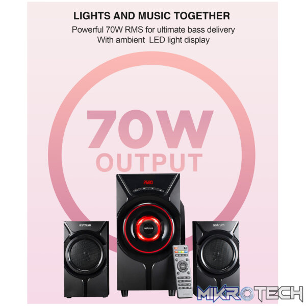 SM410 70W 2.1CH LED Light Multimedia Wireless Speaker - Image 3