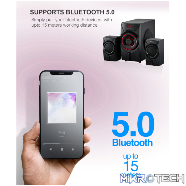 SM410 70W 2.1CH LED Light Multimedia Wireless Speaker - Image 4