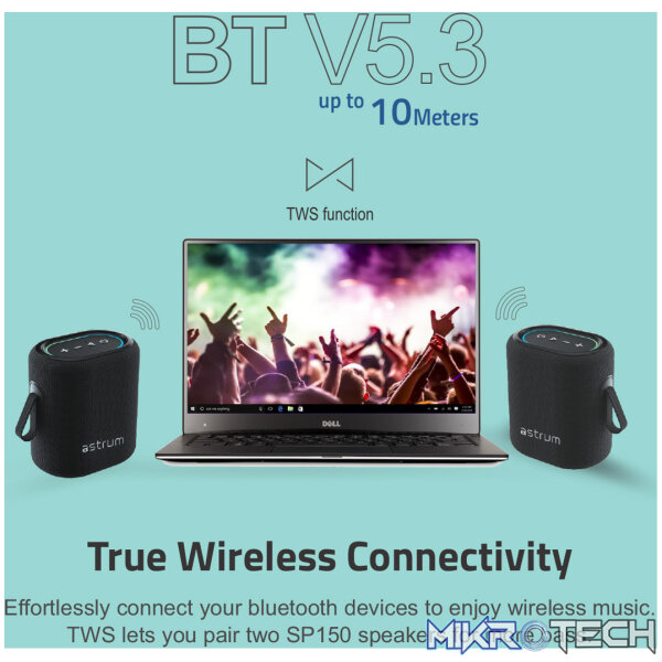 SP150 Bluetooth Waterproof IP6 Speaker 12W  LED TWS TF USB AUX MIC - Image 3