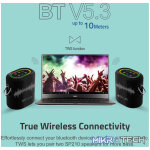 SP210 Bluetooth Waterproof  IP6 Speaker, 25W DSP TF LED TWS AUX MIC - Image 3