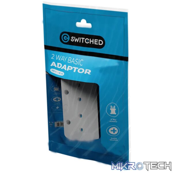 SWITCHED  2 Way Adaptor - White - Image 2