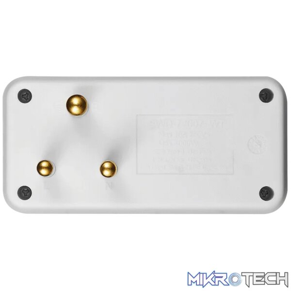 SWITCHED  2 Way Adaptor - White - Image 3