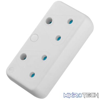 SWITCHED  2 Way Adaptor - White