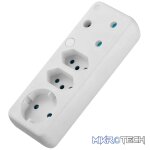 SWITCHED  4 Way Schuko Adaptor