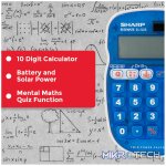 Sharp EL-S25 Calculator - Blue - Blister - Image 3
