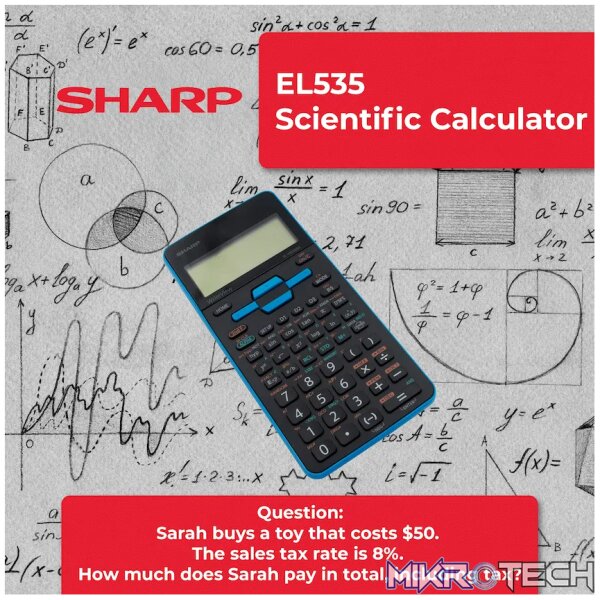 Sharp EL535 Scientific Calculator - 422 Functions- Blue - Image 7
