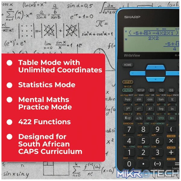 Sharp EL535 Scientific Calculator - 422 Functions- Blue - Image 10