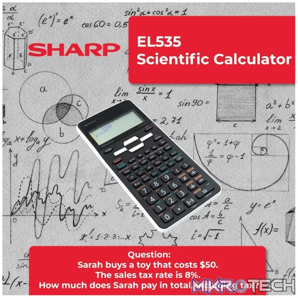 Sharp EL535 Scientific Calculator - 422 Functions - White - Image 5