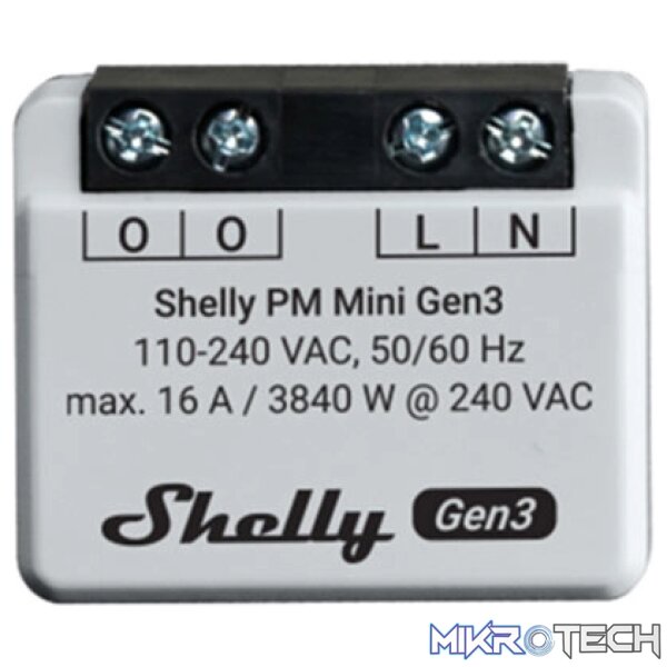 Shelly PM Mini gen3 Power Meter (16A x 1channel) Shelly PM Mini gen3 Power Meter (16A x 1channel)