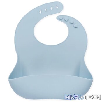 Silicone Bucket Bib - Powder Blue