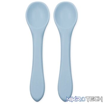 Silicone Feeding Spoons 2-Pack - Powder Blue