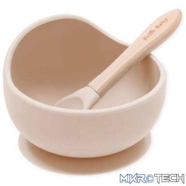 Silicone Suction Bowl and Spoon Set - Ivory Silicone Suction Bowl and Spoon Set - Ivory