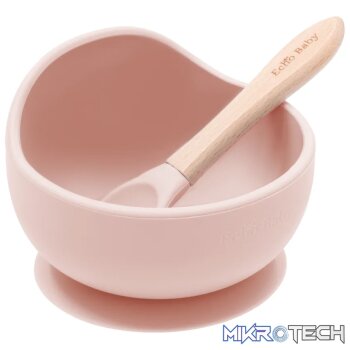 Silicone Suction Bowl and Spoon Set - Rose