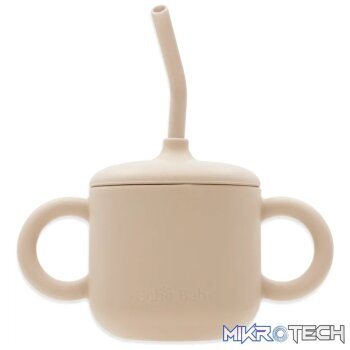 Silicone Training Cup with Straw - Ivory