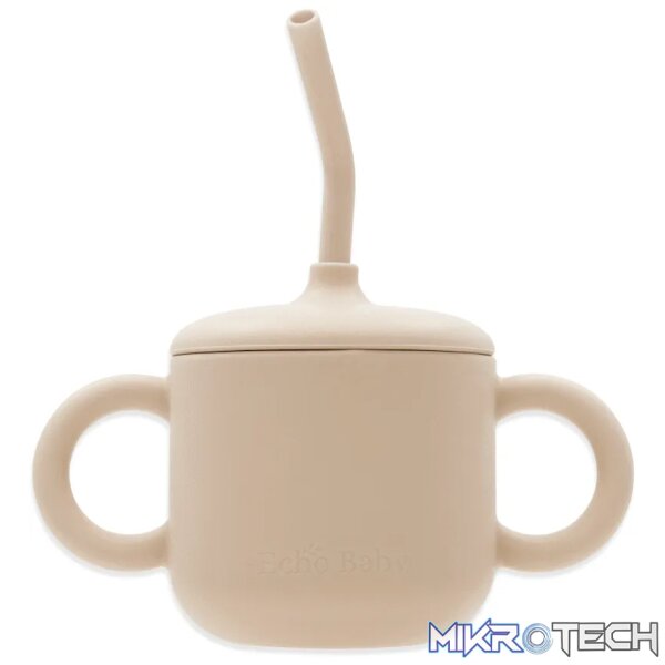 Silicone Training Cup with Straw - Ivory Silicone Training Cup with Straw - Ivory