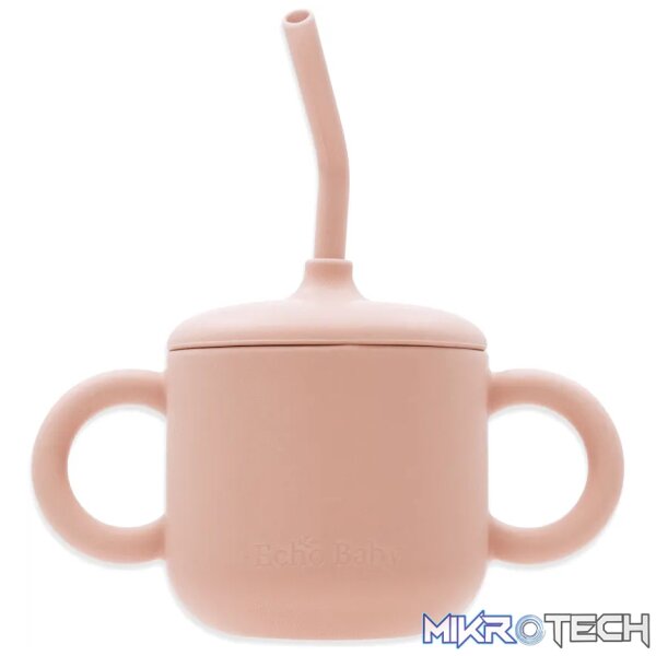 Silicone Training Cup with Straw - Rose Silicone Training Cup with Straw - Rose