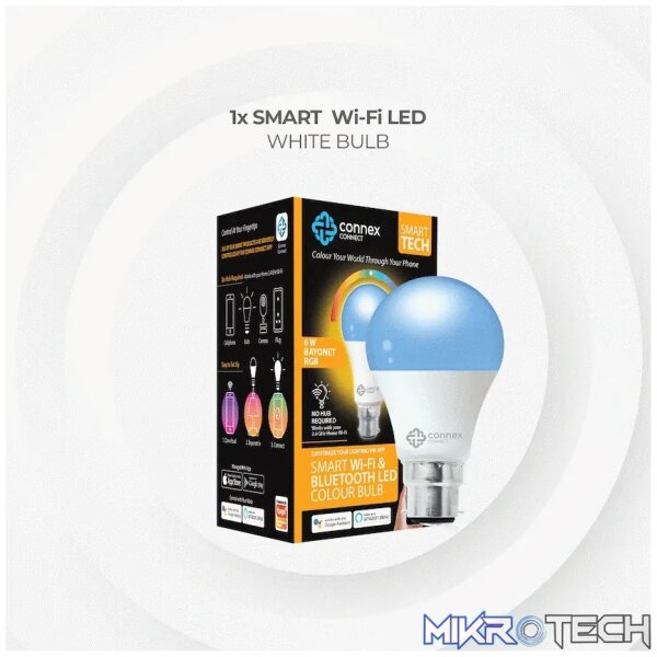 Smart Wi-Fi Bulb 6w LED RGB White - Bayonet - Image 2