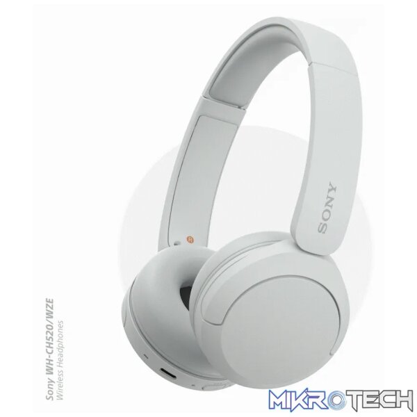 Sony WH-CH520 (White) Bluetooth On-Ear Headphones - Image 3