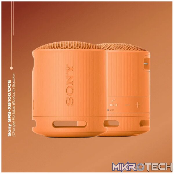 Sony XB100 Portable Bluetooth Speak - Orange - Image 4