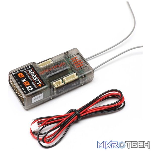 Spektrum AR637T+ DSMX 6-Channel AS3X+ & SAFE Telemetry Receiver Spektrum AR637T+ DSMX 6-Channel AS3X+ & SAFE Telemetry Receiver