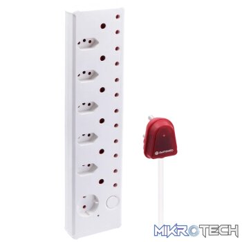 Switched 12-Way High Surge Multiplug 0.5m - White