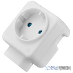 Switched 2-Way Schuko Adaptor - Top and Bottom Loader