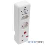 Switched 3-Way Medium Surge Adaptor - Schuko with Type-C + USB - Image 8