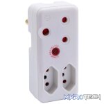 Switched 3-Way Medium Surge Adaptor - White