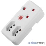 Switched 3-Way Medium Surge Adaptor - White - Image 4