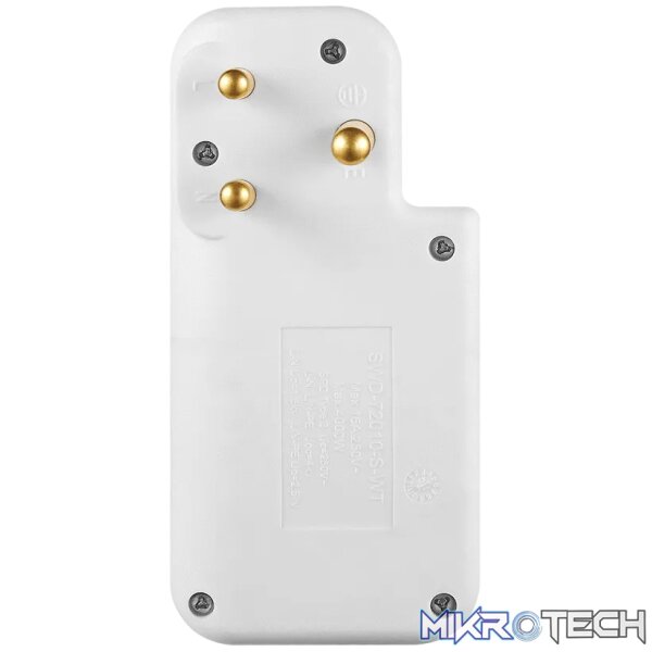 Switched 3-Way Medium Surge Adaptor with Type-C + USB - White - Image 3