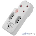 Switched 3-Way Medium Surge Adaptor with Type-C + USB - White - Image 4