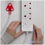 Switched 3-Way Medium Surge-Protected Multiplug with 1x Type-C + 3.4a USB Ports - 0.5m - White - Image 7
