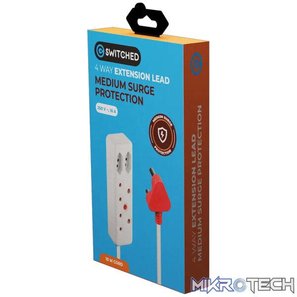 Switched 4-Way Medium Surge Extension Lead 10m - Image 4