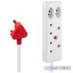 Switched 4-Way Medium Surge Extension Lead 3m