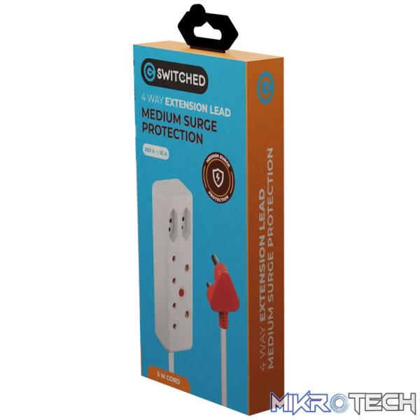 Switched 4-Way Medium Surge Extension Lead 5m - Image 5