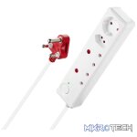 Switched 4-Way Medium Surge-Protected Multiplug 0.5m Cord - White - Image 2