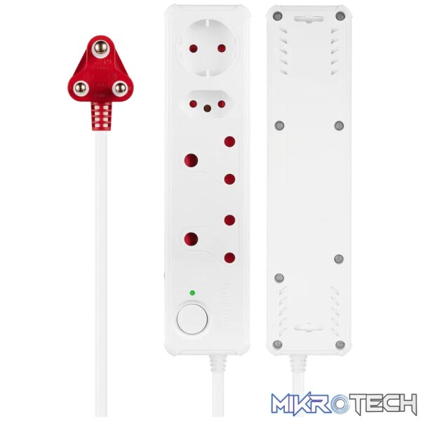 Switched 4-Way Medium Surge-Protected Multiplug 0.5m Cord - White - Image 4