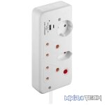 Switched 4-Way with 1x Type-C + 1x USB 2.4a Socket Medium Surge-Protected 0.5m - Image 2