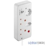 Switched 4-Way with 1x Type-C + 1x USB 2.4a Socket Medium Surge-Protected 0.5m - Image 3