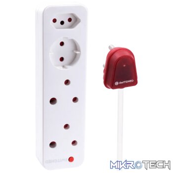 Switched High Surge 4-Way Multiplug 0.5m 1140j