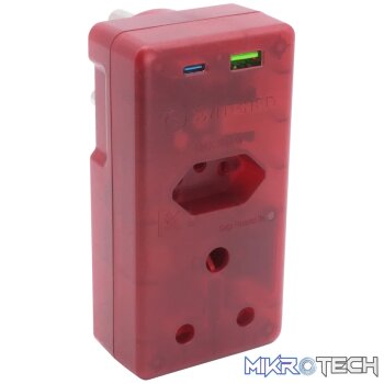 Switched High Surge Multi Adaptor with USB + Type-C PD20W