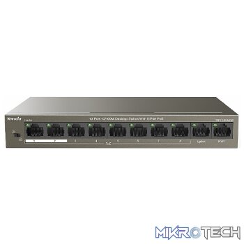 TENDA SWITCH 10/100 10 PORT 2XUP 8XPOE 6